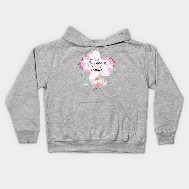 The Future Is Female Kids Hoodie by TheBlackCatprints